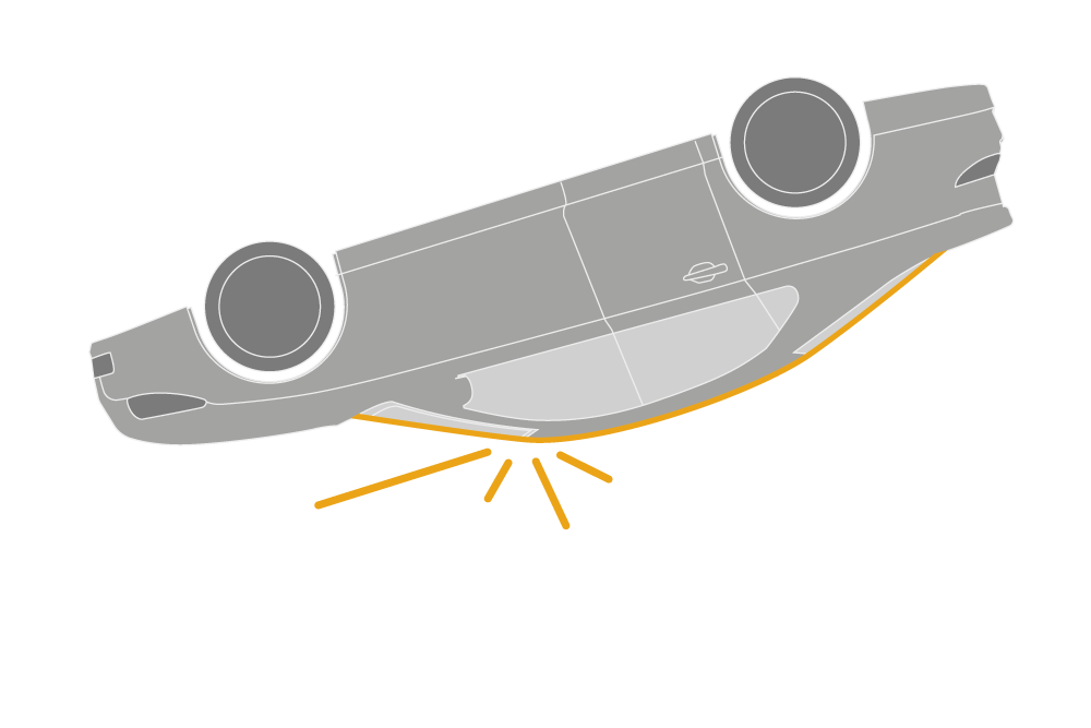 Illustration of a car showing a roof crush